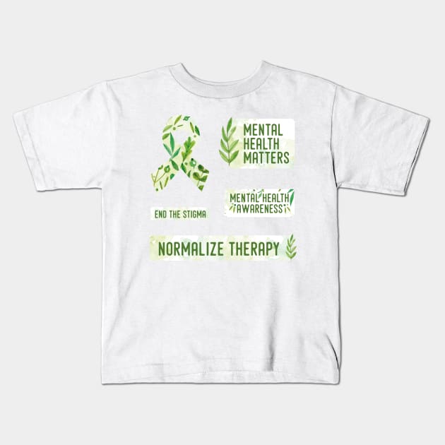 Mental Health Awareness pack Kids T-Shirt by Pictandra